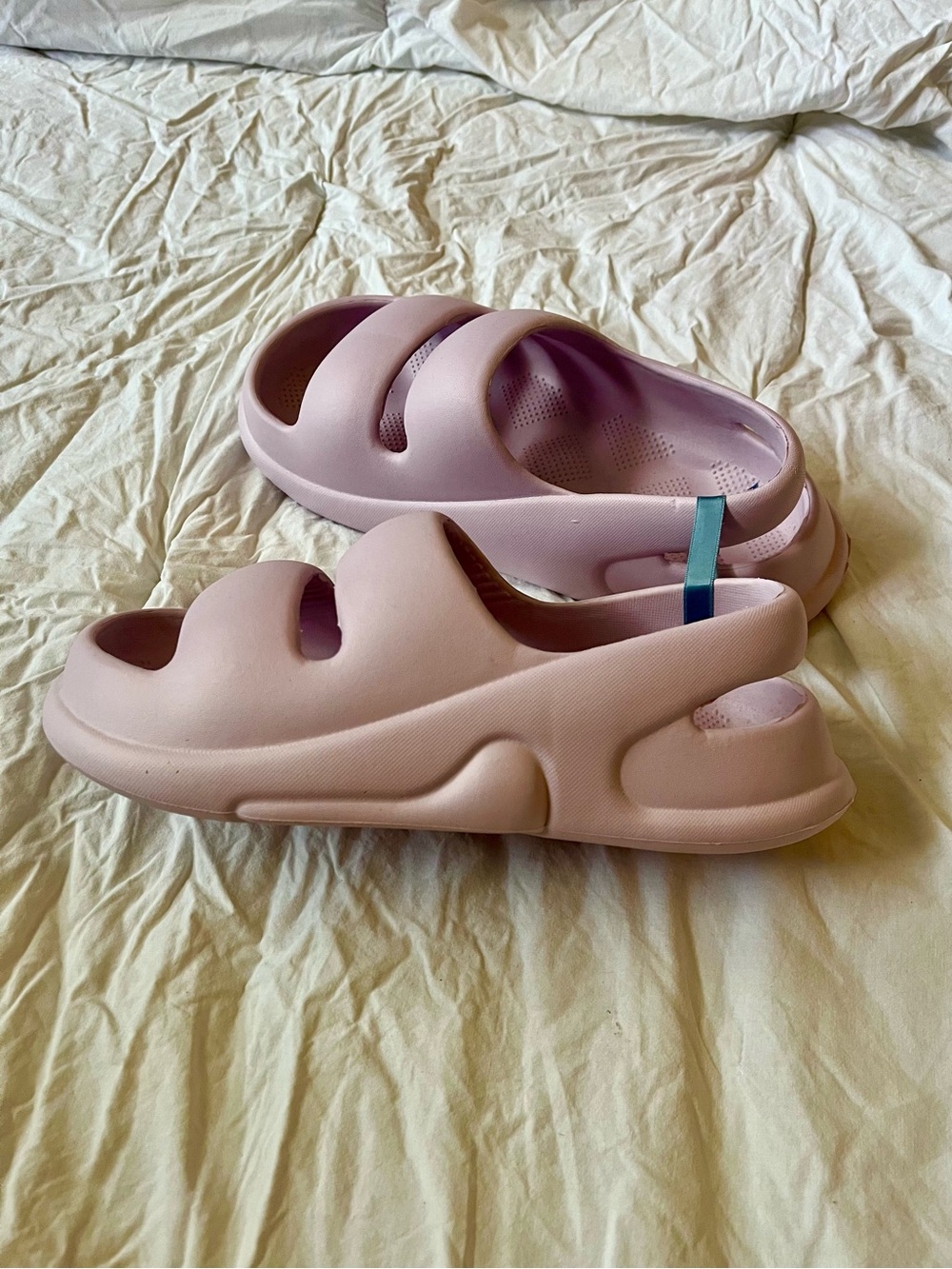 Women's Pink Cushioned Slide Sandals with Back Strap